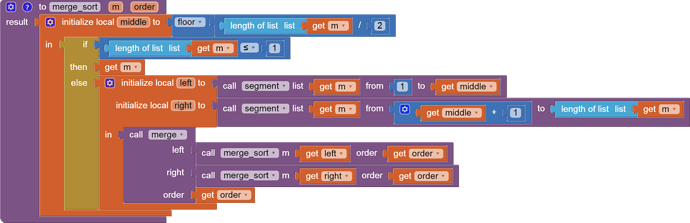 to merge_sort   m   order result