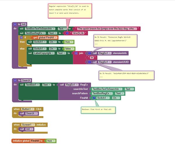 example blocks Appinventor