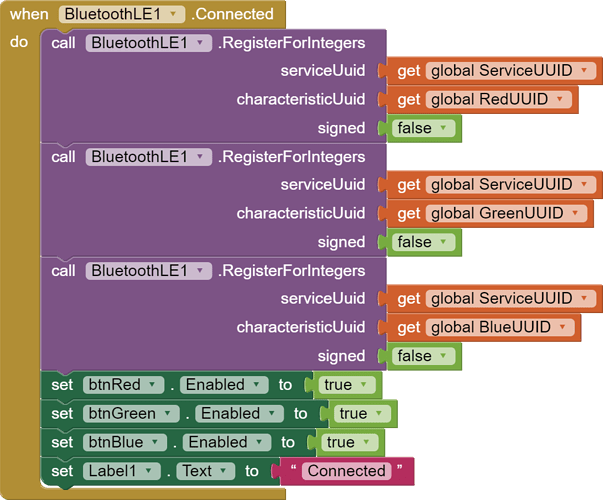 when  BluetoothLE1 .Connected do