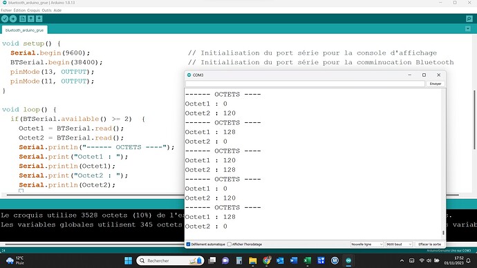 BT issue Arduino Code