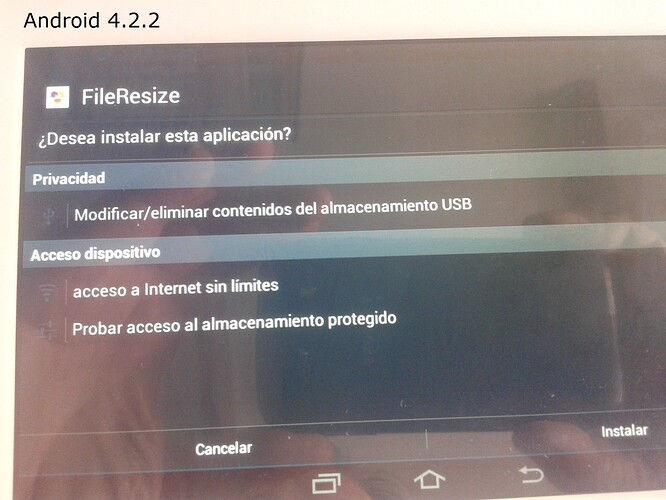 Permisos Android 4.2.2