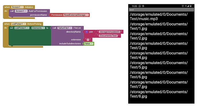 bloques listpicker