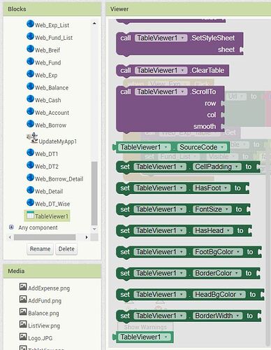 table viewer block list 2