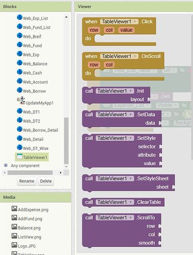 table viewer block list 1