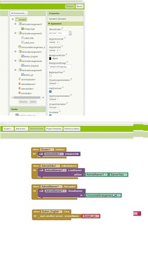 screen 1 blocks and components