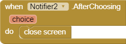 when notifier2 AfterChoosing