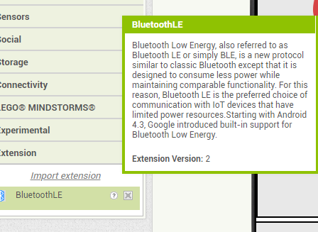 ble extension version 2