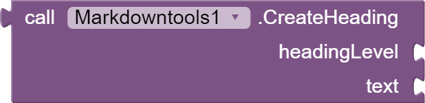 call  Markdowntools1 .CreateHeading headingLevel text