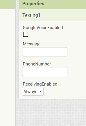 Texting Properties