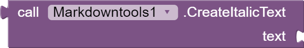 call  Markdowntools1 .CreateItalicText text