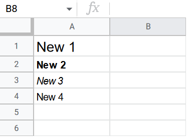 New Google Sheet