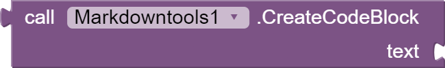call  Markdowntools1 .CreateCodeBlock text